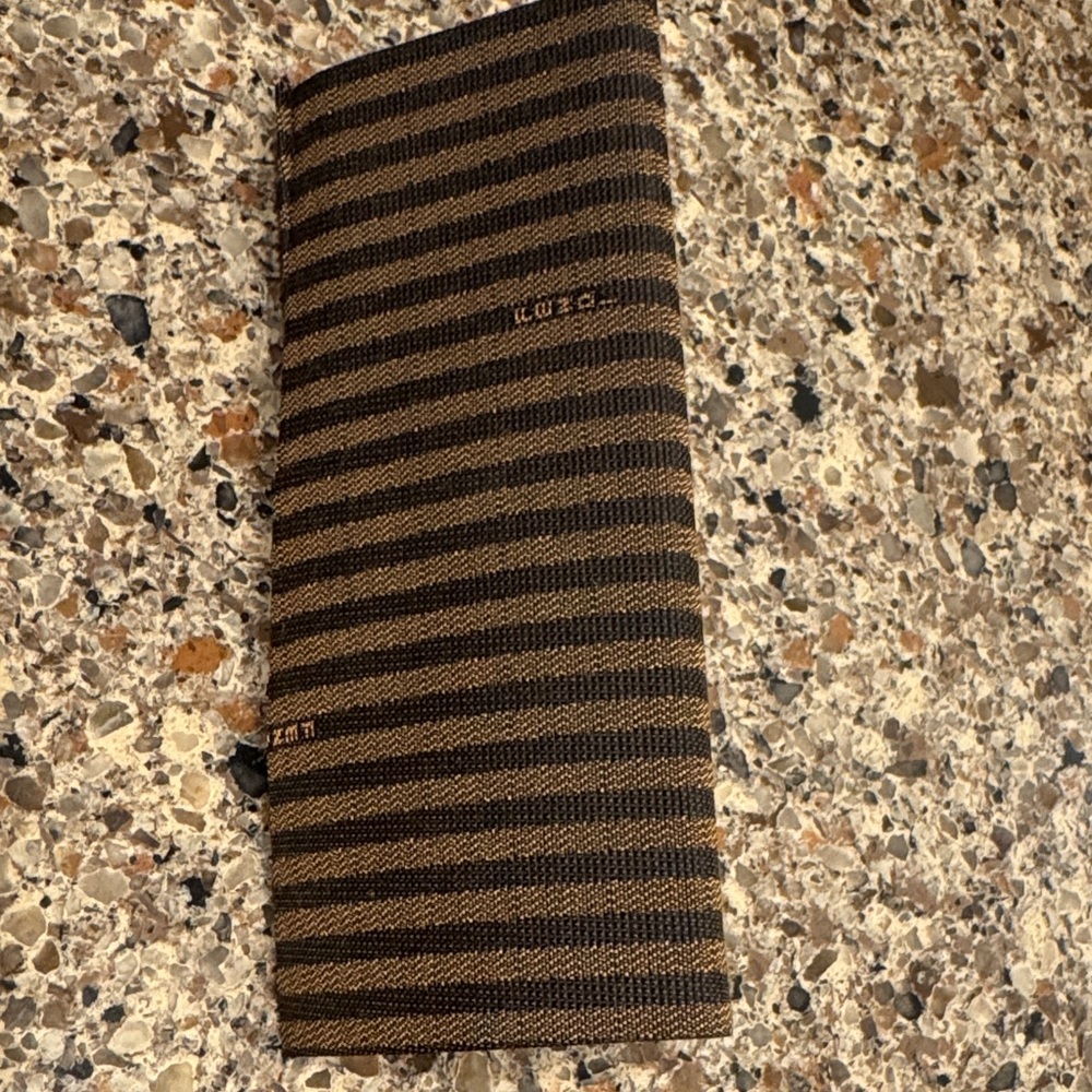 Fendi Black and Brown Striped Card Holder